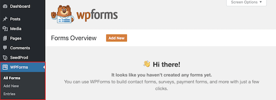 Menu d'installation du plugin WPForms - Themelocal Menu d'installation du plug-in WPForms
