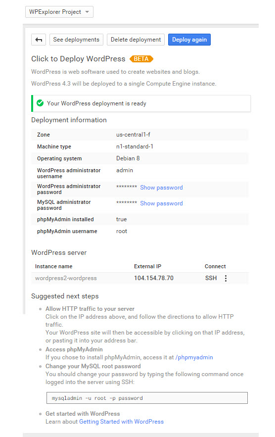 Installation de google-cloud-wordpress-013-wordpress termin&eacute;e