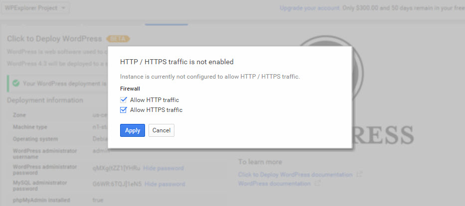 google-cloud-wordpress-013-wordpress autorise le trafic https