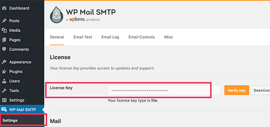 Licence SMTP WP Mail Licence SMTP WP Mail
