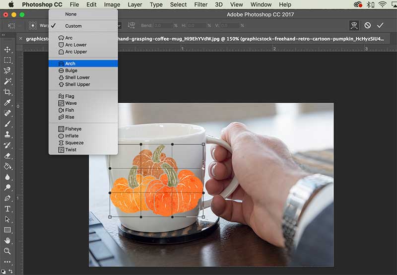 Envelopper une image dans Photoshop
