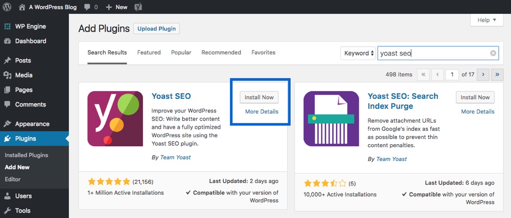 Installer le plugin gratuit Yoast SEO
