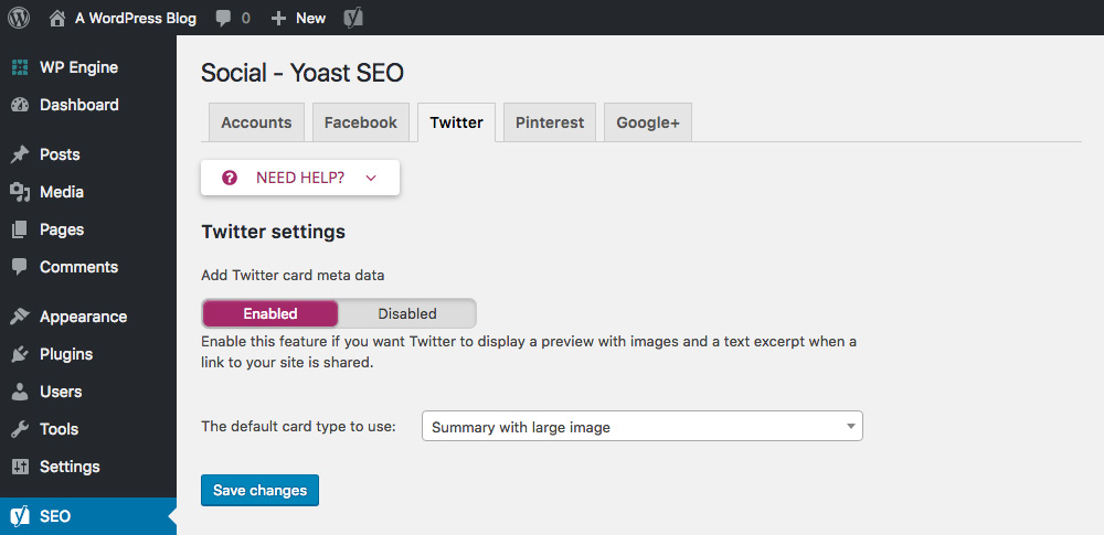 Yoast SEO : données graphiques ouvertes de la carte Twitter