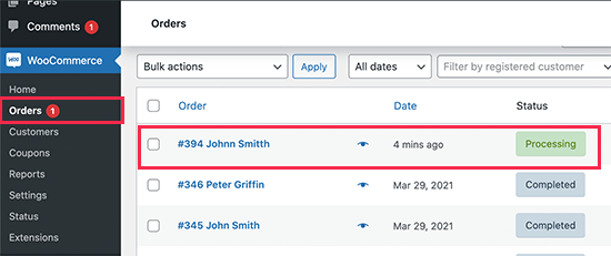 Affichage des commandes dans WooCommerce - Themelocal Affichage des commandes dans WooCommerce