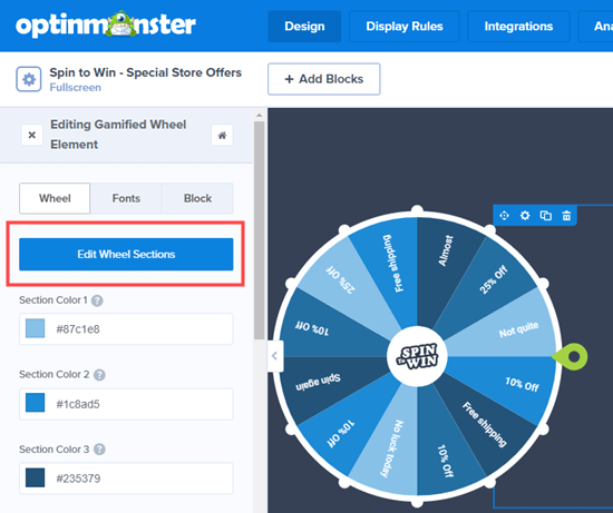 Modifier les différentes sections de votre tour pour gagner la roue - Themelocal Modifier les différentes sections de votre spin pour gagner la roue