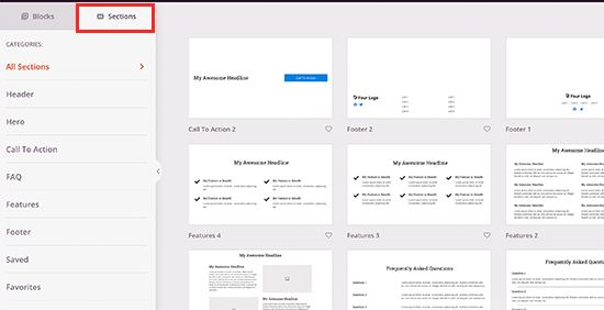 Ajoutez des sections complètes à votre page de destination - Themelocal Ajoutez des sections complètes à votre page de destination