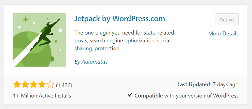 Jetpack actif
