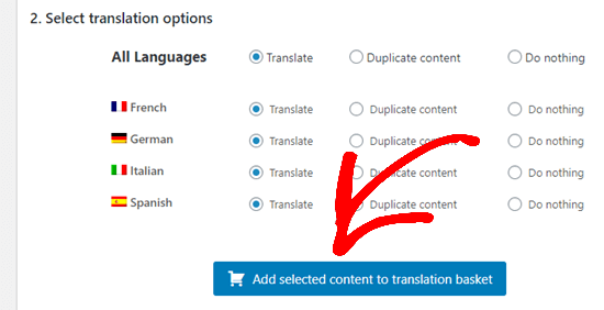 Cliquer sur le bouton pour ajouter le contenu sélectionné à votre panier de traduction - Themelocal Cliquer sur le bouton pour ajouter le contenu que vous avez sélectionné à votre panier de traduction