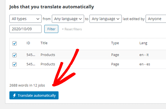 Cliquez sur le bouton pour exécuter le traducteur automatique en masse - Themelocal Cliquez sur le bouton pour exécuter le traducteur automatique en masse