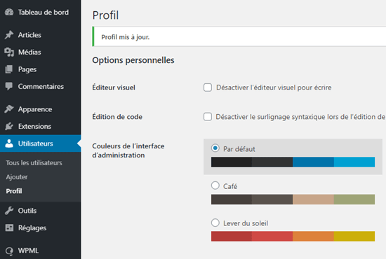 L'espace d'administration WordPress affiché en français - Themelocal L'espace d'administration WordPress affiché en français