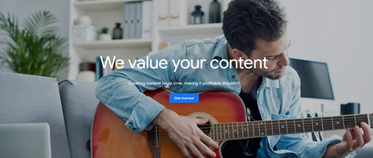 La page d'accueil de Google AdSense.