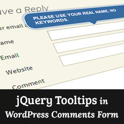 Comment ajouter des info bulles jQuery dans le formulaire de commentaire