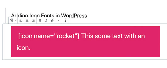 Ajout d'un shortcode de police d'icône dans WordPress