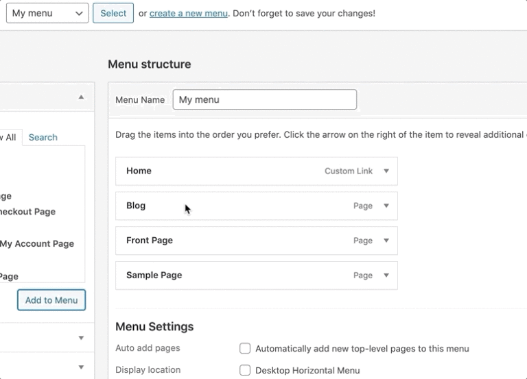 Comment ajouter un menu de navigation dans WordPress