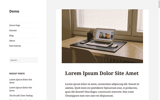 Un site WordPress avec barre latérale sur le côté gauche - Themelocal Un site WordPress avec barre latérale sur le côté gauche