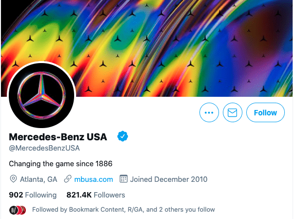 modifier le pseudo Twitter : profil Twitter de Mercedes Benz USA