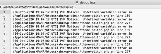 Fichier journal de débogage affichant les erreurs PHP dans WordPress - Themelocal Fichier journal de débogage affichant les erreurs PHP dans WordPress