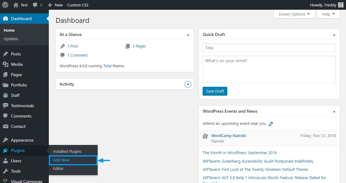 installer un nouveau plugin wordpress