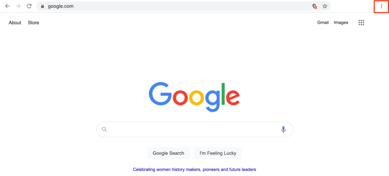 Le bouton des paramètres de Chrome.