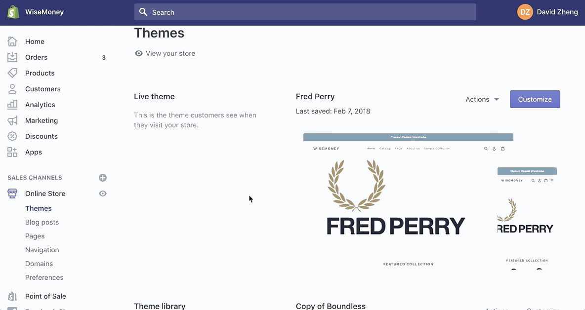 Comment telecharger des themes dans Shopify