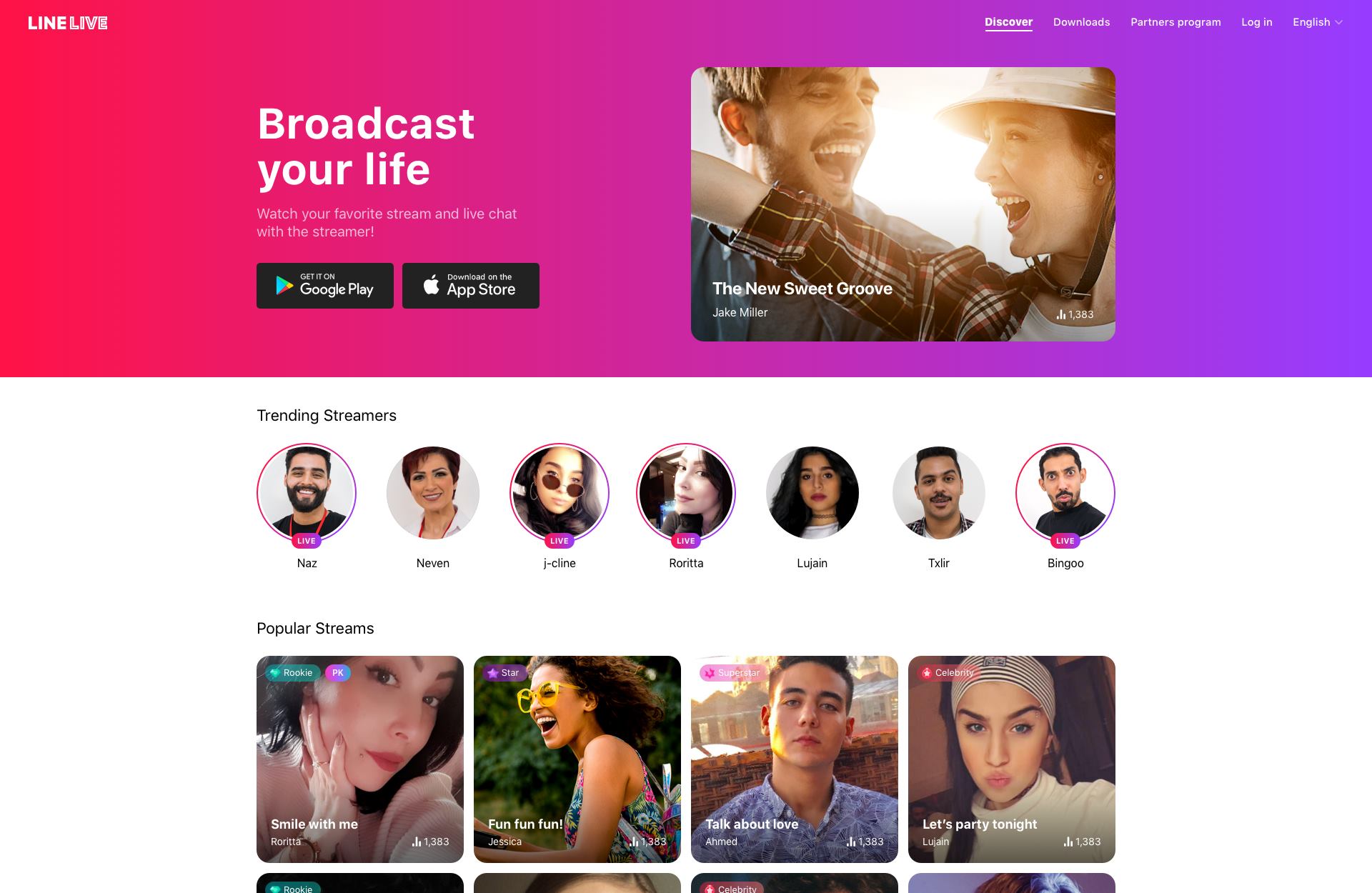 streamers tendance de l'application en ligne et flux populaires