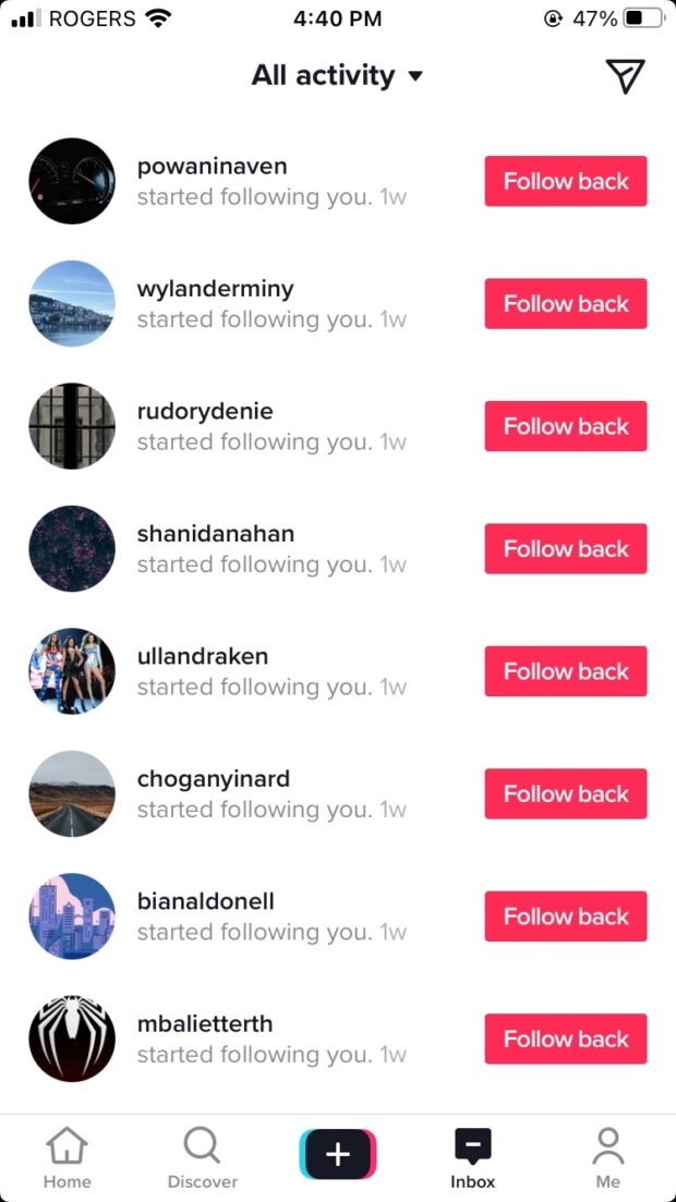 faux abonn&eacute;s tiktok sur le compte de l'auteur