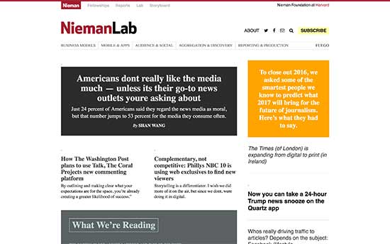 Le Nieman Journalism Lab à l'Université Harvard - Themelocal Le Nieman Journalism Lab de l'Université Harvard