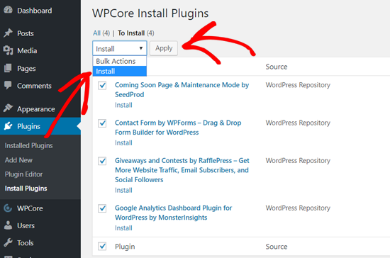 Installer les plugins WordPress en vrac avec WPCore - Themelocal Installer les plugins WordPress en vrac avec WPCore