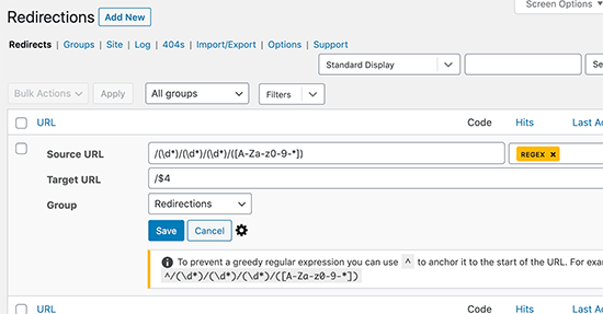 Règles de redirection pour les URL de jour et de nom - Themelocal Règles de redirection pour les URL de jour et de nom