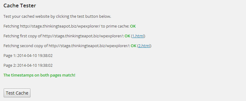 Tester le cache