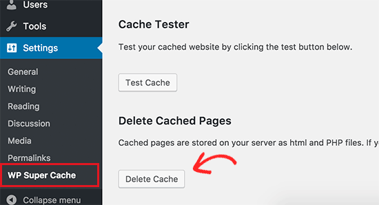 WP Super Cache supprimer le cache - Themelocal WP Super Cache supprimer le cache