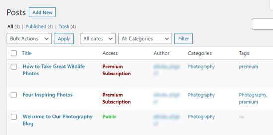 Publications avec leur niveau d'accès répertorié - Themelocal Publications avec leur niveau d'accès répertorié