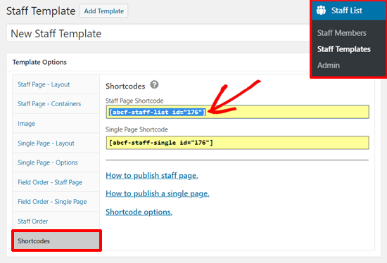 Shortcode de la page de la liste du personnel - Themelocal Shortcode de la page de la liste du personnel