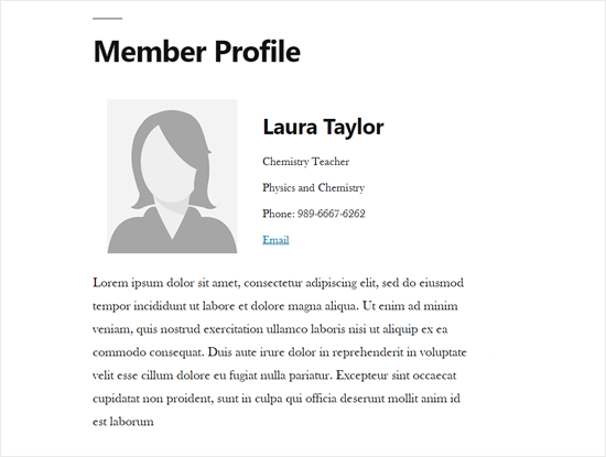 Page unique du profil du membre du personnel dans WordPress - Themelocal Page unique du profil du membre du personnel dans WordPress