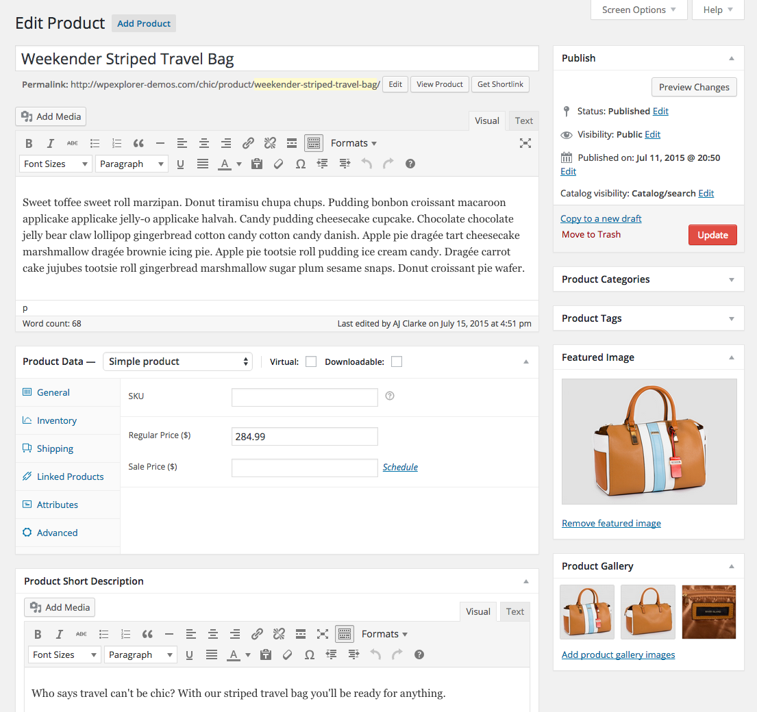 ajout de produits woocommerce
