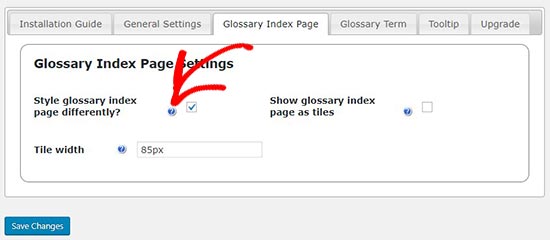 Paramètres de la page d'index - Themelocal Paramètres de la page d'index