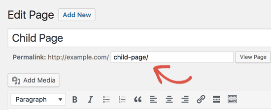 URL de page personnalisée - Themelocal URL de page personnalisée