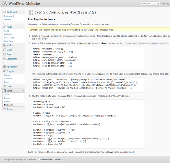 Créer un code réseau WordPress Créer un code réseau WordPress
