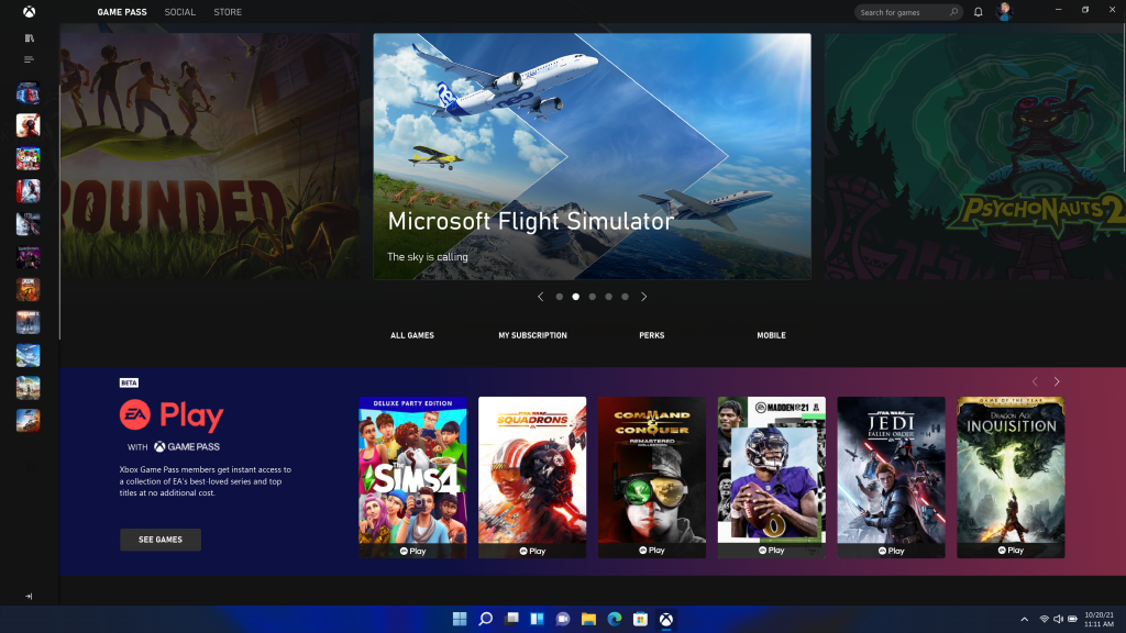 Microsoft Xbox Game Pass Windows 11