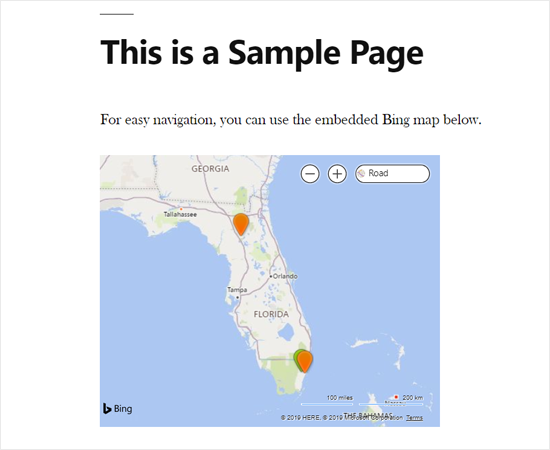 Bing Map intégré à WordPress à l'aide d'un plugin - Themelocal Bing Map intégré à WordPress à l'aide d'un plugin