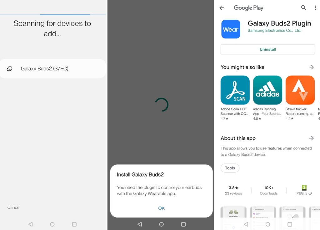 Configuration de l'application portable Samsung Galaxy Buds 2