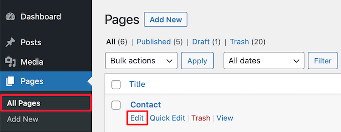 Modifier la page WordPress - Themelocal Modifier la page WordPress