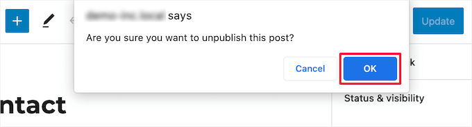 Confirmer la dépublier la page - Themelocal Confirmer la dépublier la page