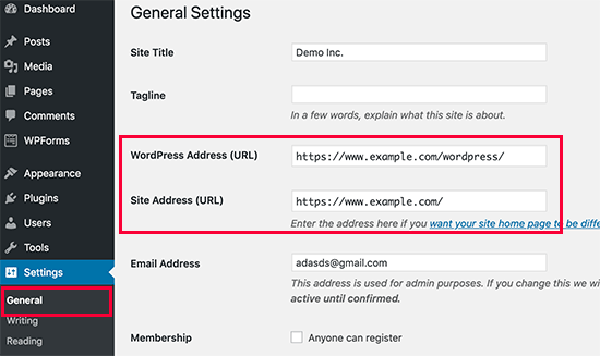 Changer l'adresse du site WordPress - Themelocal Changer l'adresse du site WordPress
