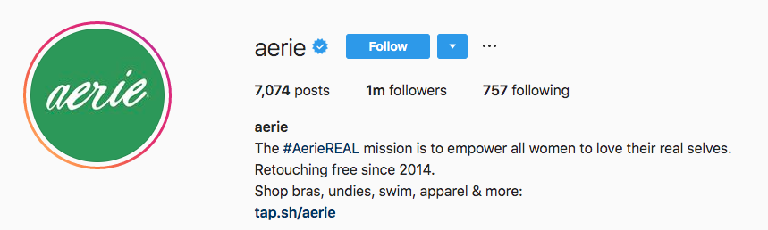 Bio Instagram pour Aerie