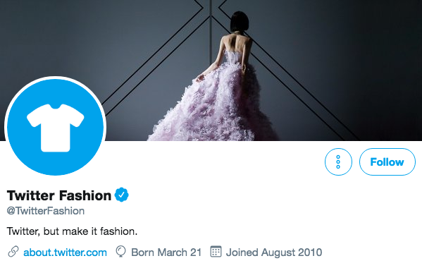 Biographie Twitter pour Twitter Mode