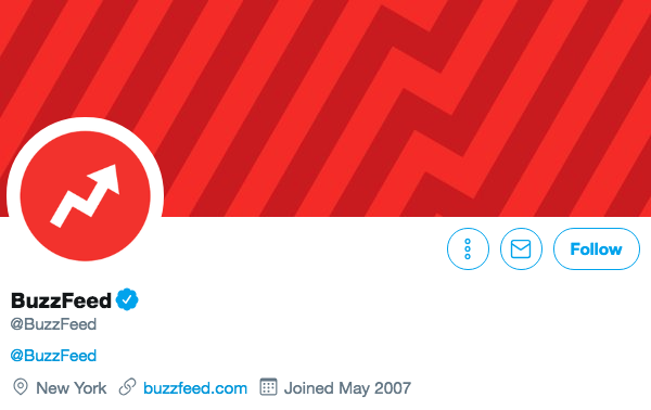 Biographie Twitter pour Buzzfeed