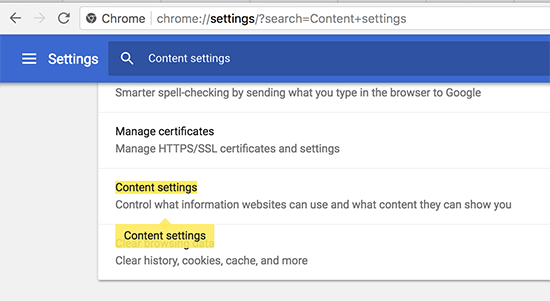 Paramètres de contenu dans Google Chrome - Themelocal Paramètres de contenu dans Google Chrome