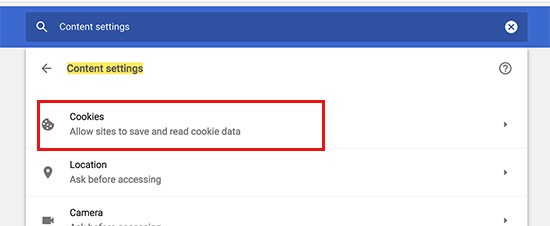 Section Cookies dans les paramètres de Chrome - Themelocal Section Cookies dans les paramètres de Chrome