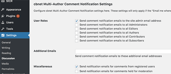 Paramètres de notification de commentaires multi-auteurs - Themelocal Paramètres de notification de commentaires multi-auteurs